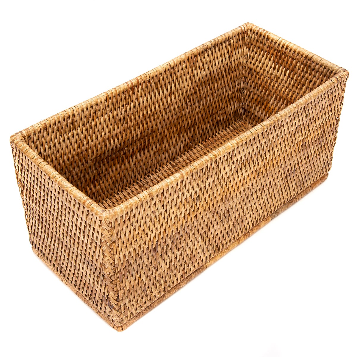 Artifacts Trading Company Rattan Rectangular Basket HB Honey Brown